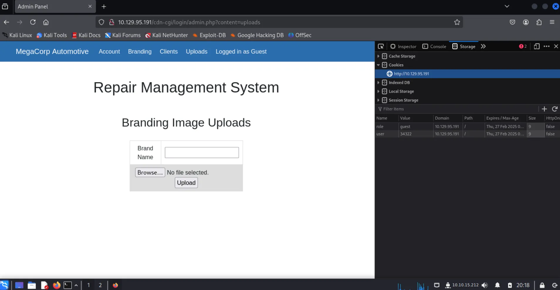 Guest access to the Repair Management System